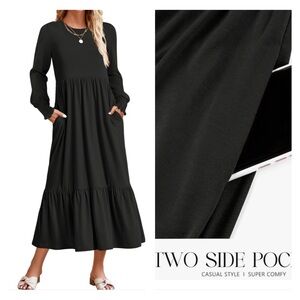 Elegant Black Maxi Dress with pockets